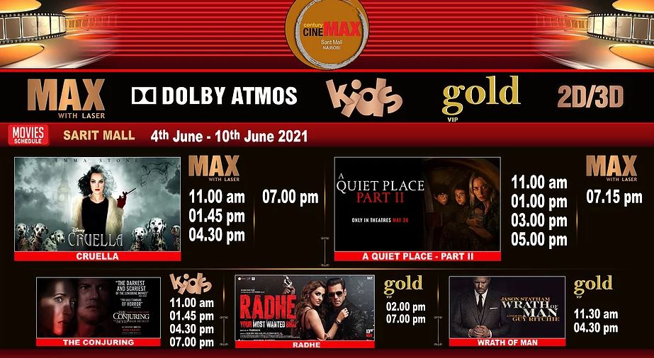 Century Cinemax Sarit Centre Movie Line Up Week 22