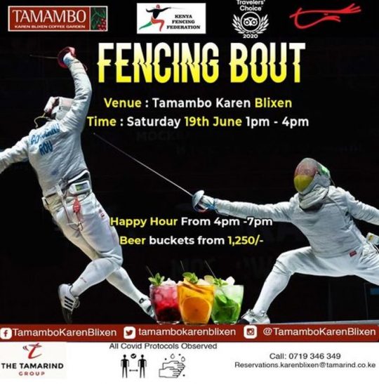 Fencing Bout at Tamambo Karen Blixen This Saturday