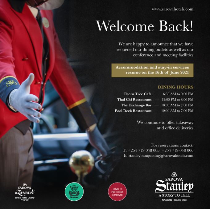 Welcome Back to The Sarova Stanley Hotel Nairobi