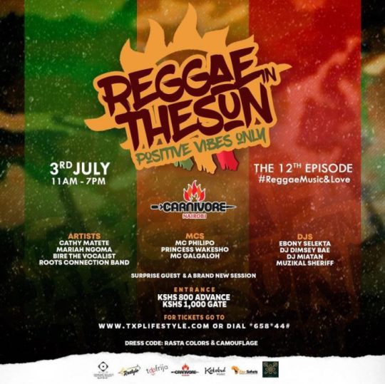 Carnivore Nairobi Brings You - Reggae in the Sun this Saturday