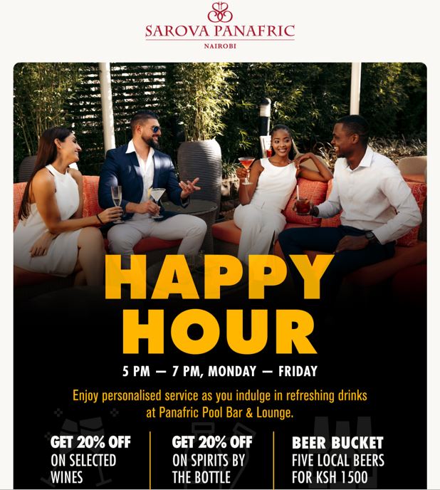 Enjoy Happy Hour on Weekdays at The Sarova Panafric