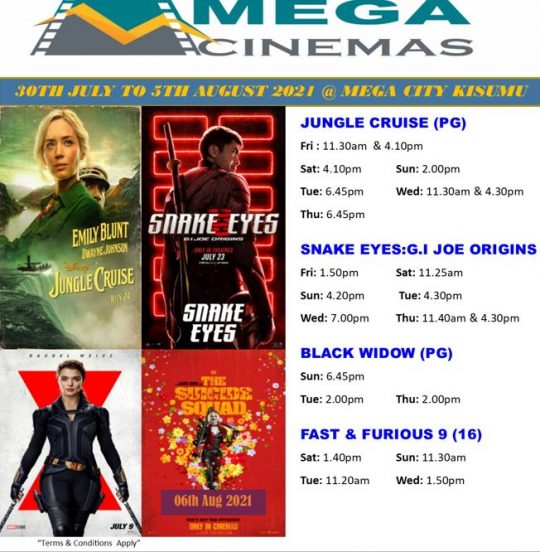 Mega Cinema Kisumu Week 30 Lineup