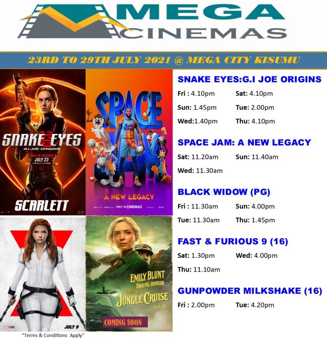 Mega Cinema Kisumu Week 29 Lineup