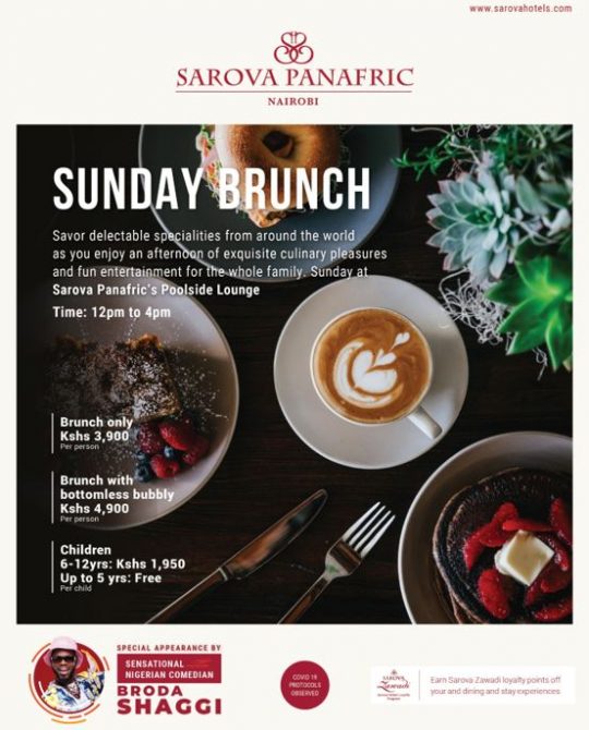 Enjoy Sunday Brunch This Week with Appearance by Brodda Shaggi at the Sarova Panafric