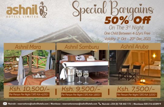 Special Safari Bargains - Ashnil Hotels & Lodges