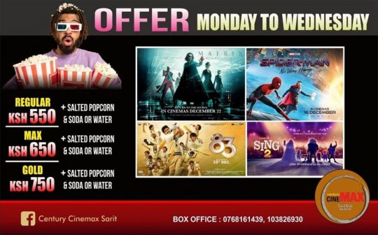 Century Cinemax Sarit Centre Movie Line Up Week 1