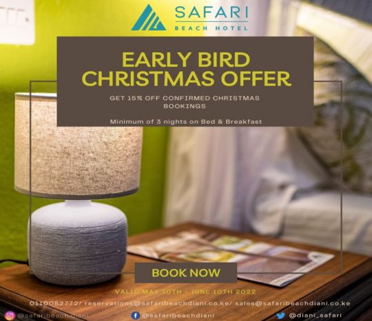 Don't Miss Out Our Early Bird Christmas Offer At Safari Beach Hotel