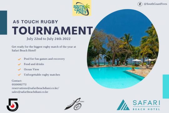 Get Ready For The Touch Rugby Tournament At Safari Beach Hotel